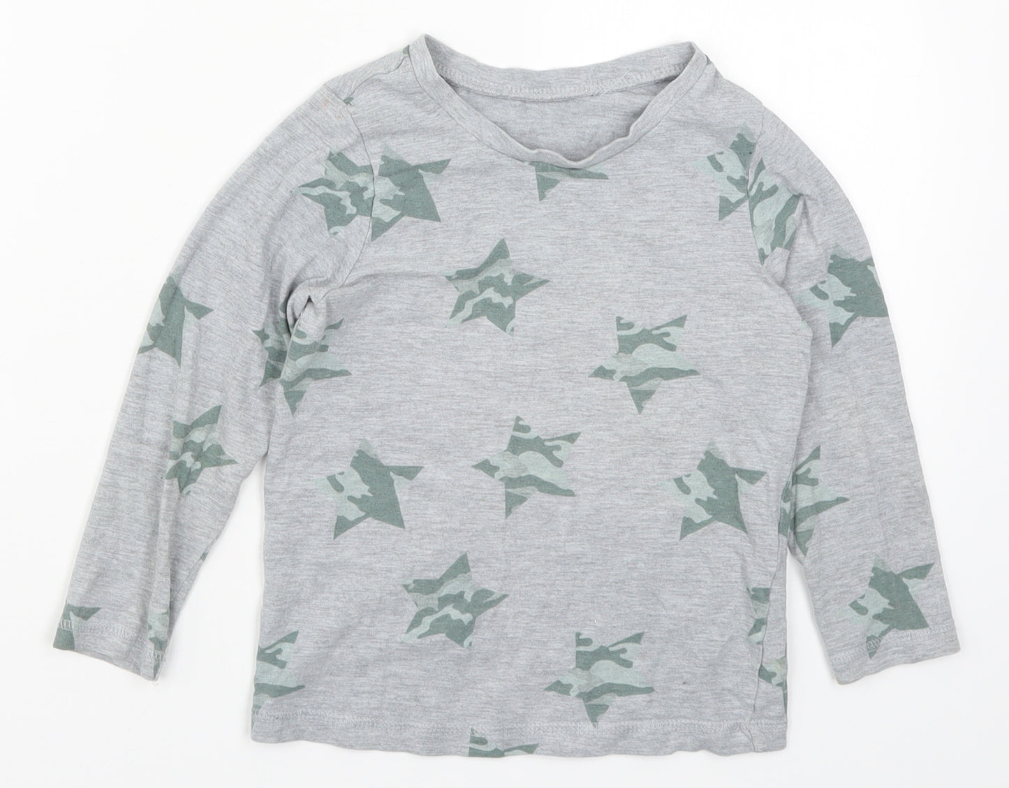 George Boys Grey Solid   Pyjama Top Size 4-5 Years  - Stars