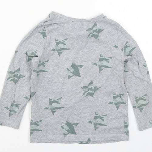 George Boys Grey Solid   Pyjama Top Size 4-5 Years  - Stars