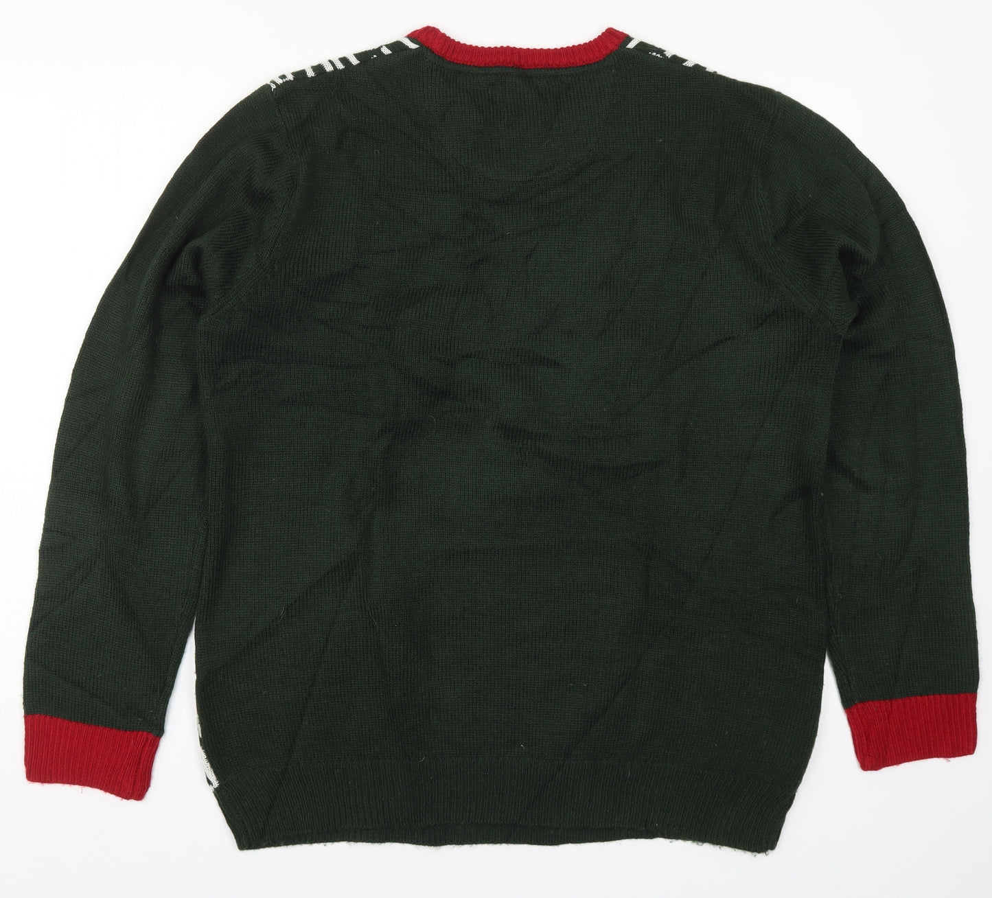 Matalan Mens Green  Knit Pullover Jumper Size L  - Ho Ho Ho Santa