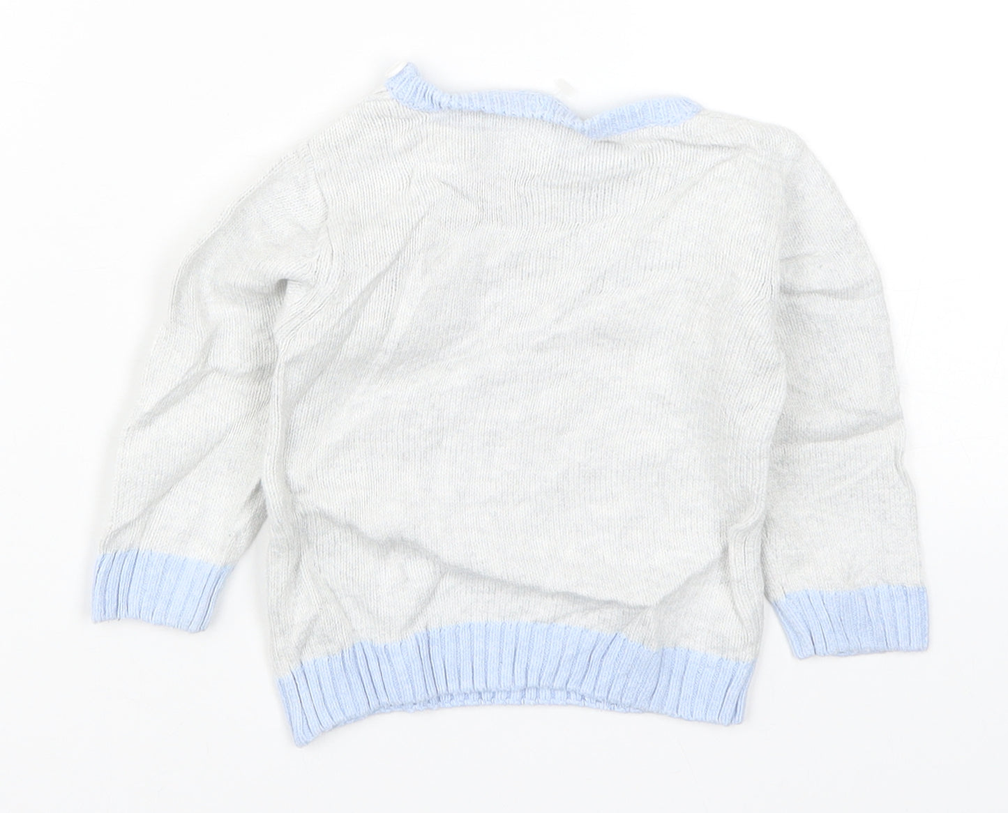 TU Boys Grey  Knit Pullover Jumper Size 6-9 Months  - Bear