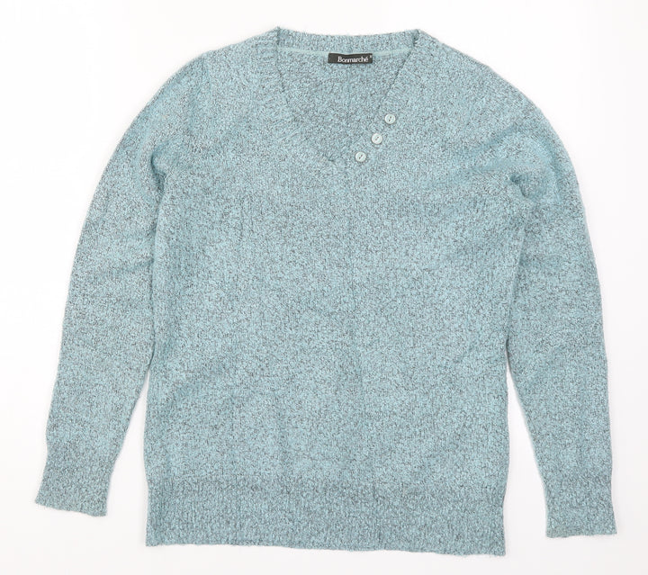 Bonmarché Womens Blue  Knit Pullover Jumper Size XS