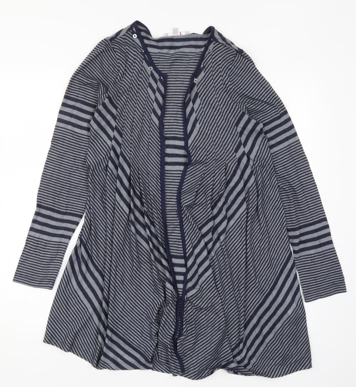 Per Una Womens Blue Striped Cardigan Jumper Size 10
