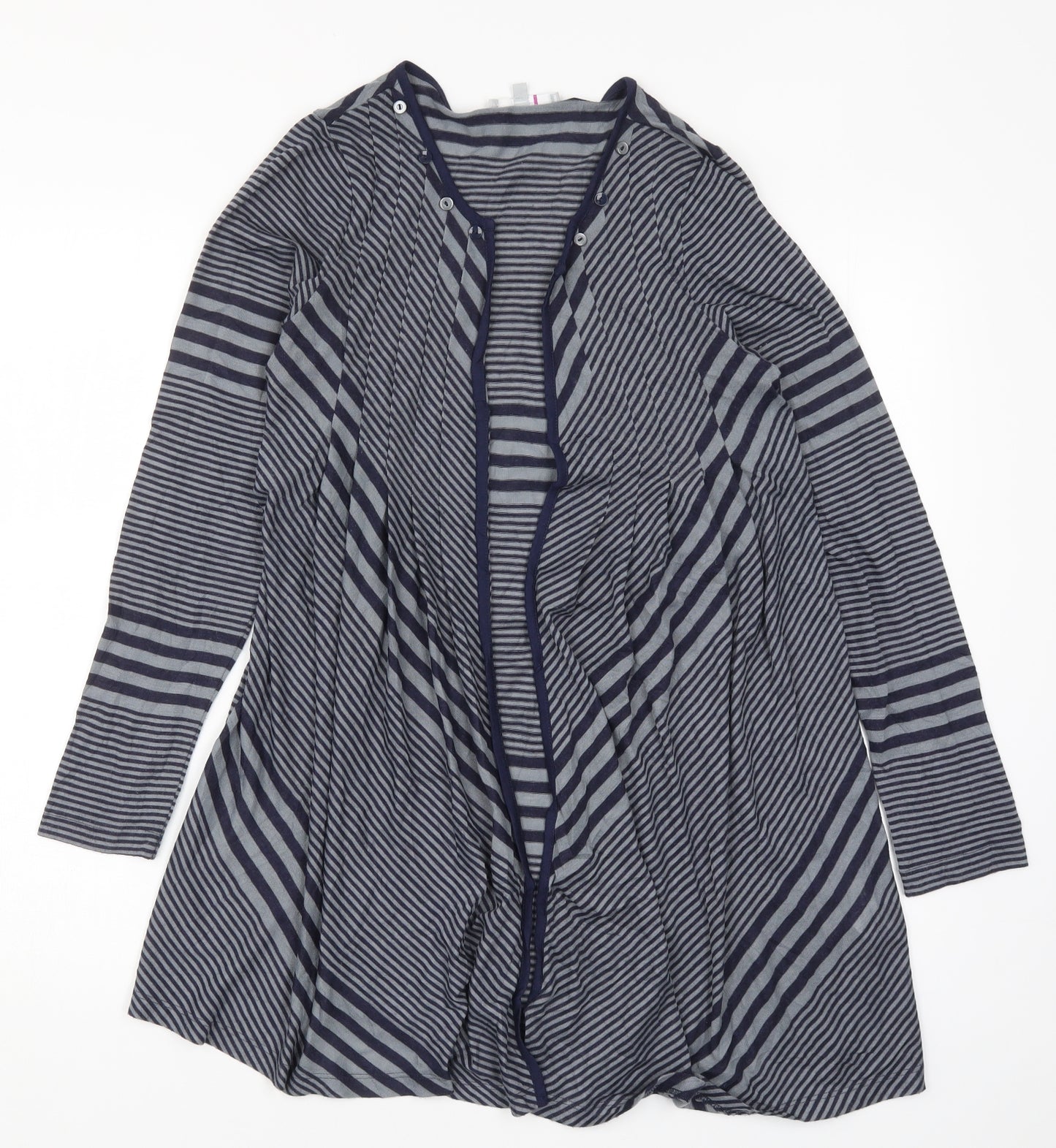 Per Una Womens Blue Striped  Cardigan Jumper Size 10