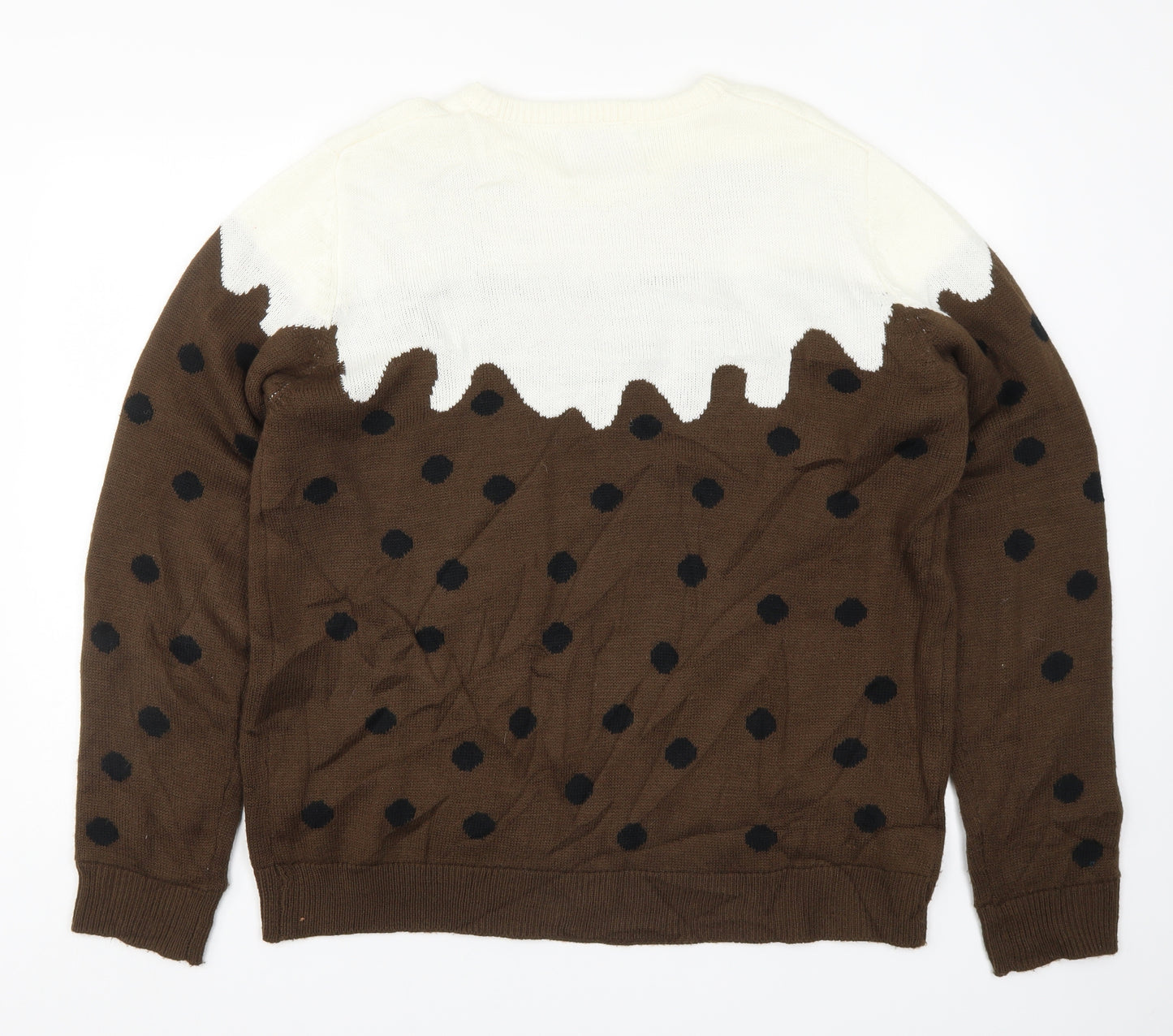 Cedar Wood State Mens Brown Polka Dot Knit Pullover Jumper Size 2XL  - Christmas Pudding
