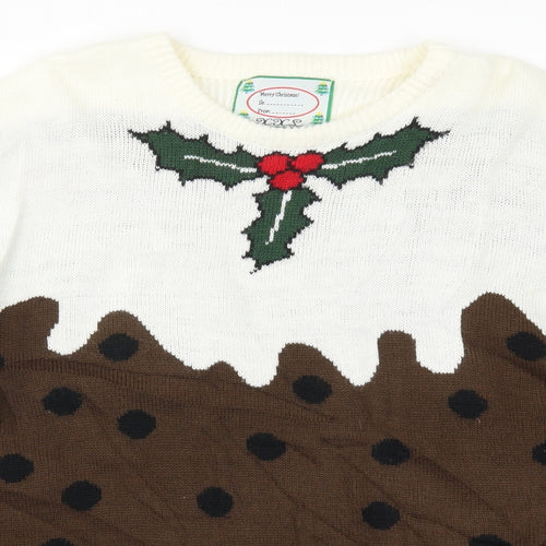 Cedar Wood State Mens Brown Polka Dot Knit Pullover Jumper Size 2XL  - Christmas Pudding