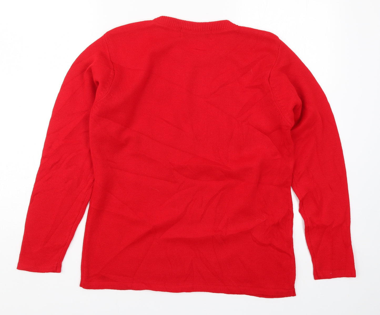 Jan Eva Womens Red  Knit Pullover Jumper Size M