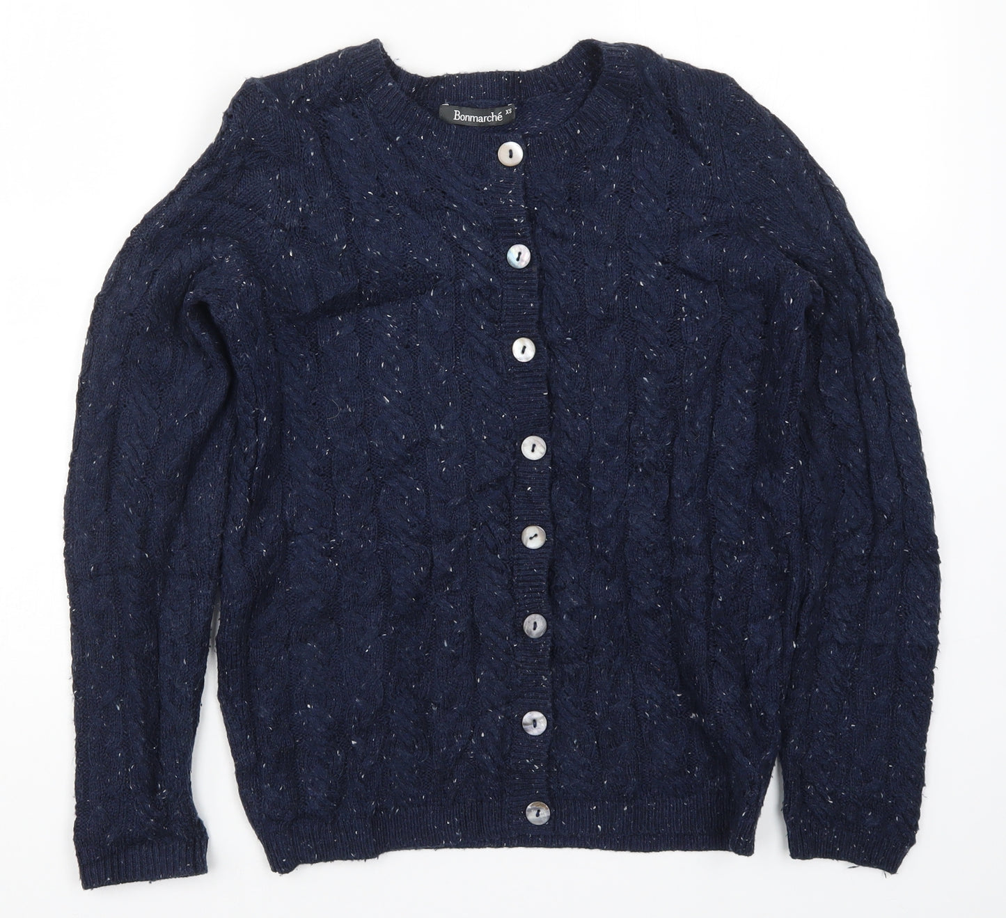 Bonmarché Womens Blue  Knit Cardigan Jumper Size XS