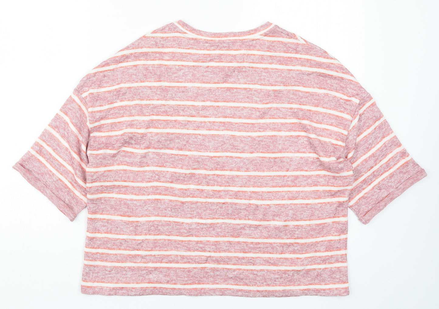 TU Womens Pink Striped  Basic T-Shirt Size 12