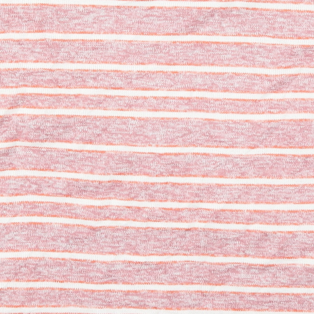 TU Womens Pink Striped  Basic T-Shirt Size 12
