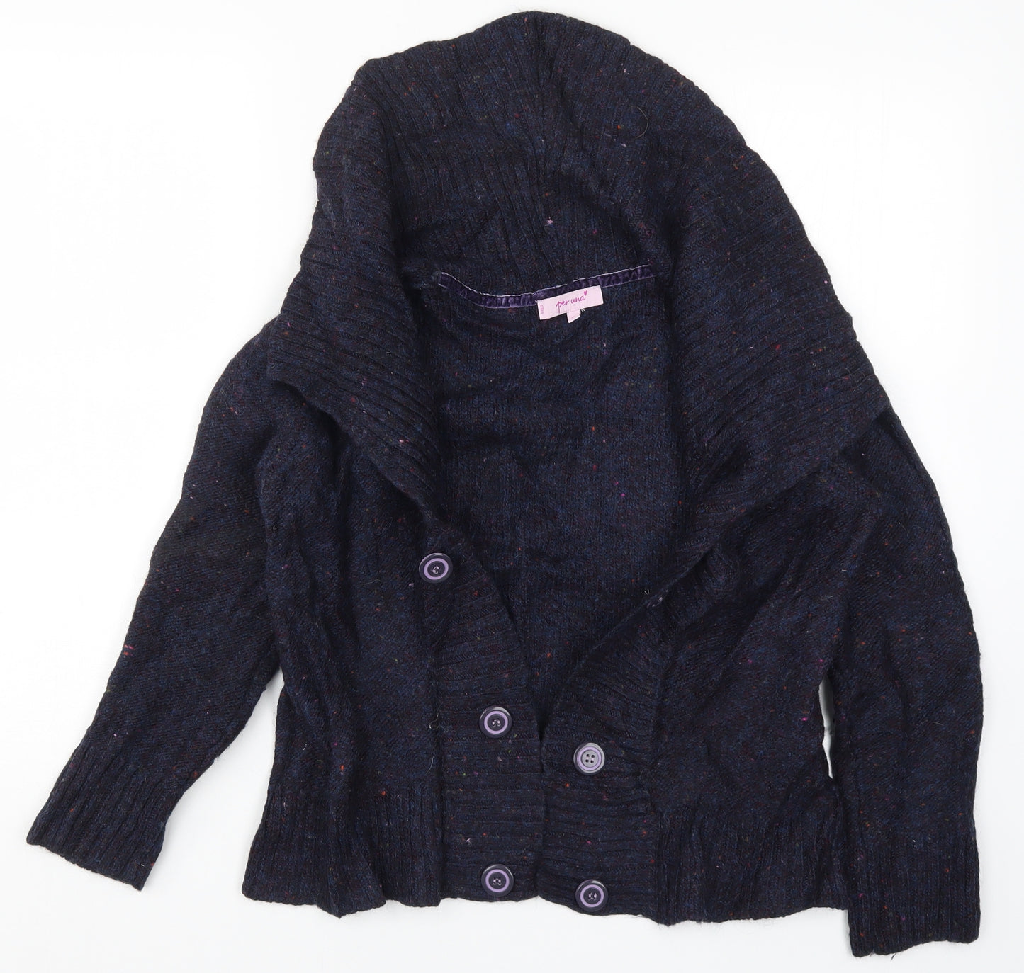 Per Una Womens Blue  Knit Cardigan Jumper Size M
