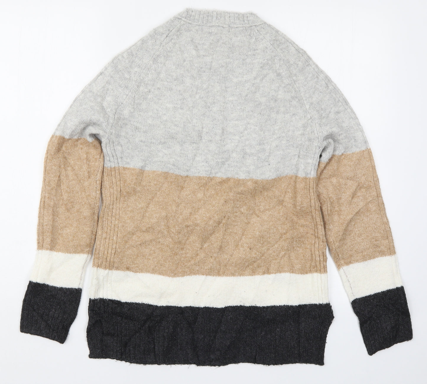Marks and Spencer Womens Beige Striped Knit Pullover Jumper Size XS