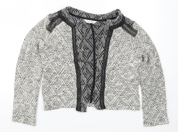 Miss Selfridge Womens Ivory Geometric Jacket Size 12