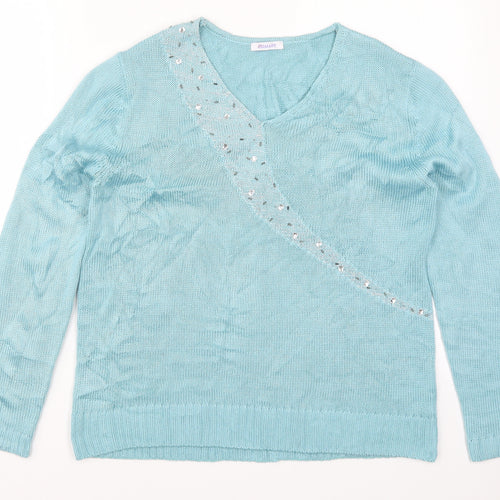 Damart Womens Blue  Knit Pullover Jumper Size 14