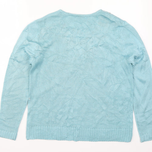 Damart Womens Blue  Knit Pullover Jumper Size 14