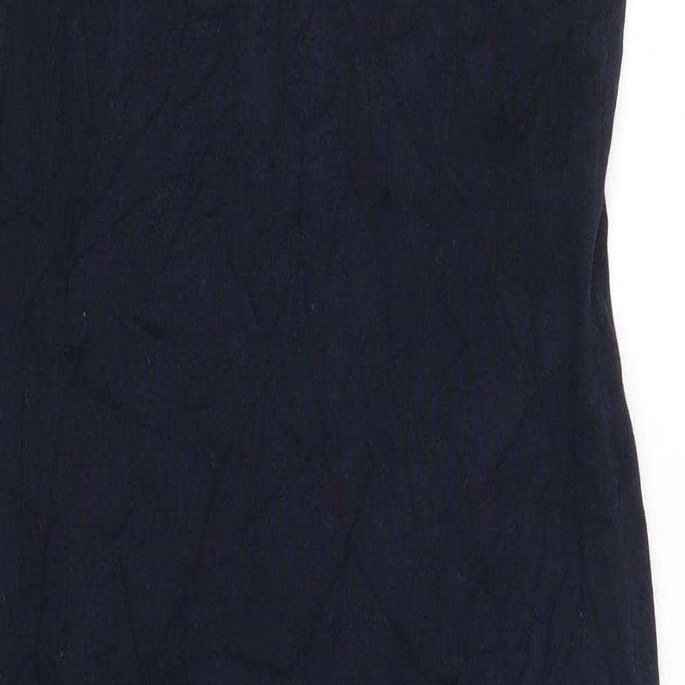 Warehouse Womens Blue Striped  Pencil Dress  Size 10  - Red