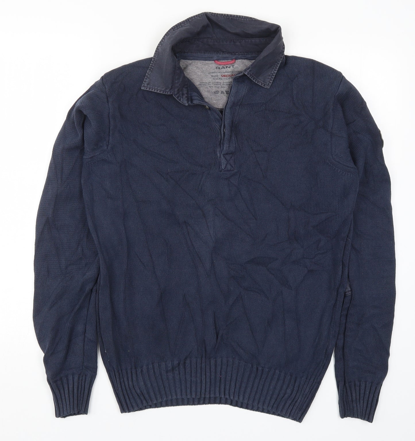 GANT Mens Blue  Knit Pullover Jumper Size M