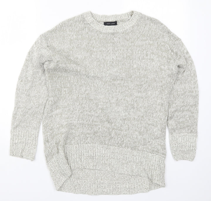 New Look Womens Grey Knit Pullover Jumper Size S