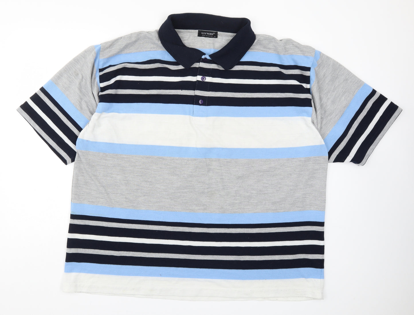 Guvnors Mens Blue Striped   Polo Size Big 6X