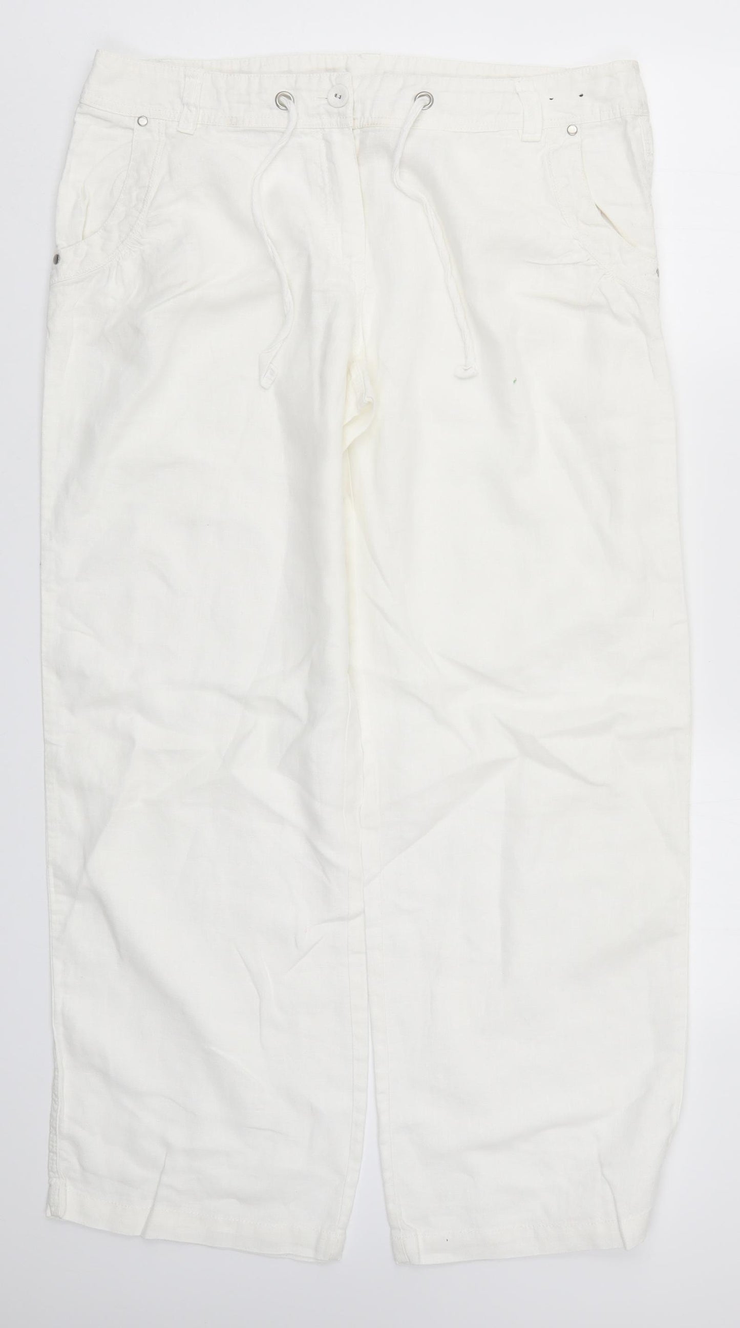 F&F Womens White   Trousers  Size 16 L31 in