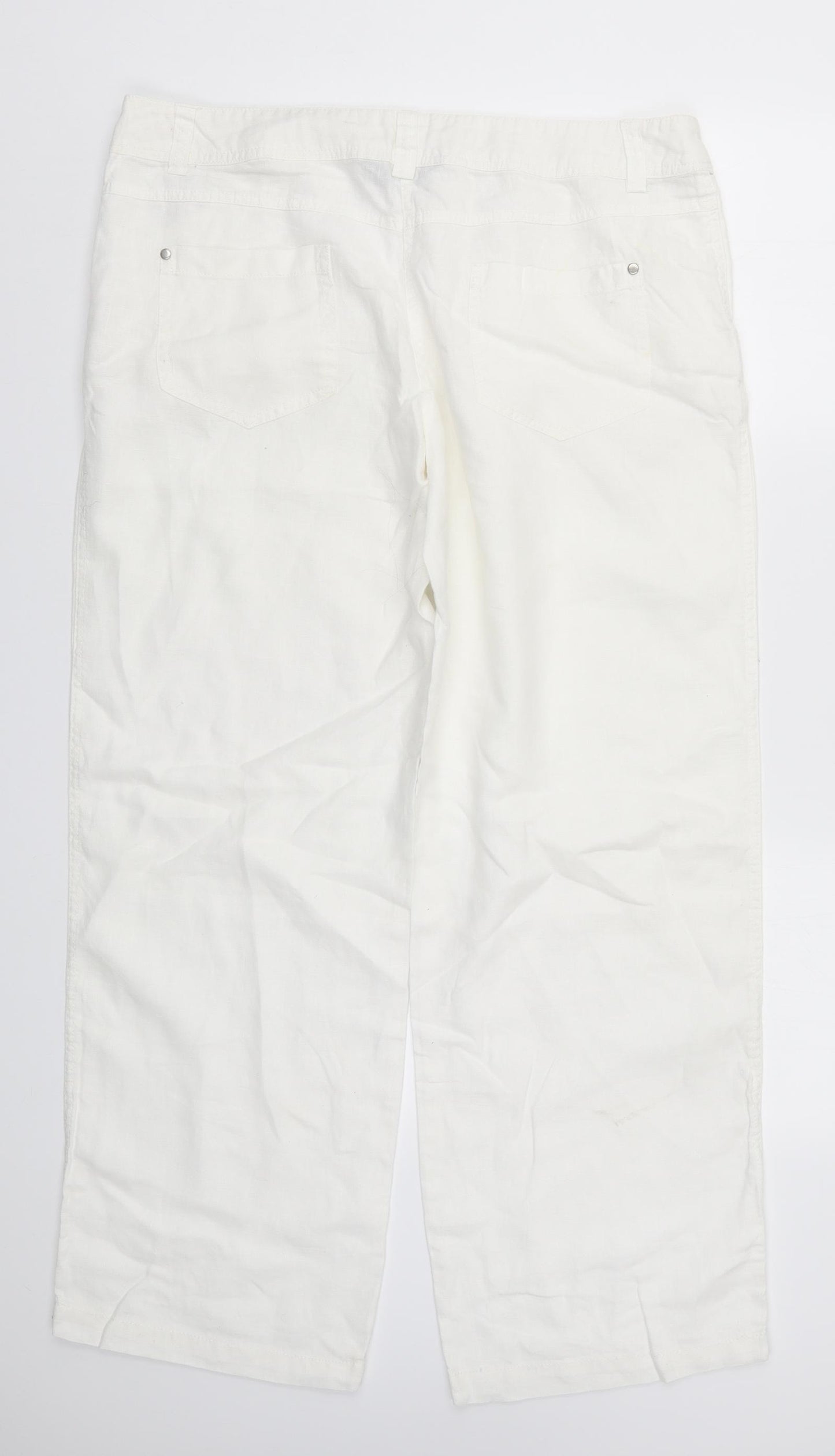 F&F Womens White   Trousers  Size 16 L31 in