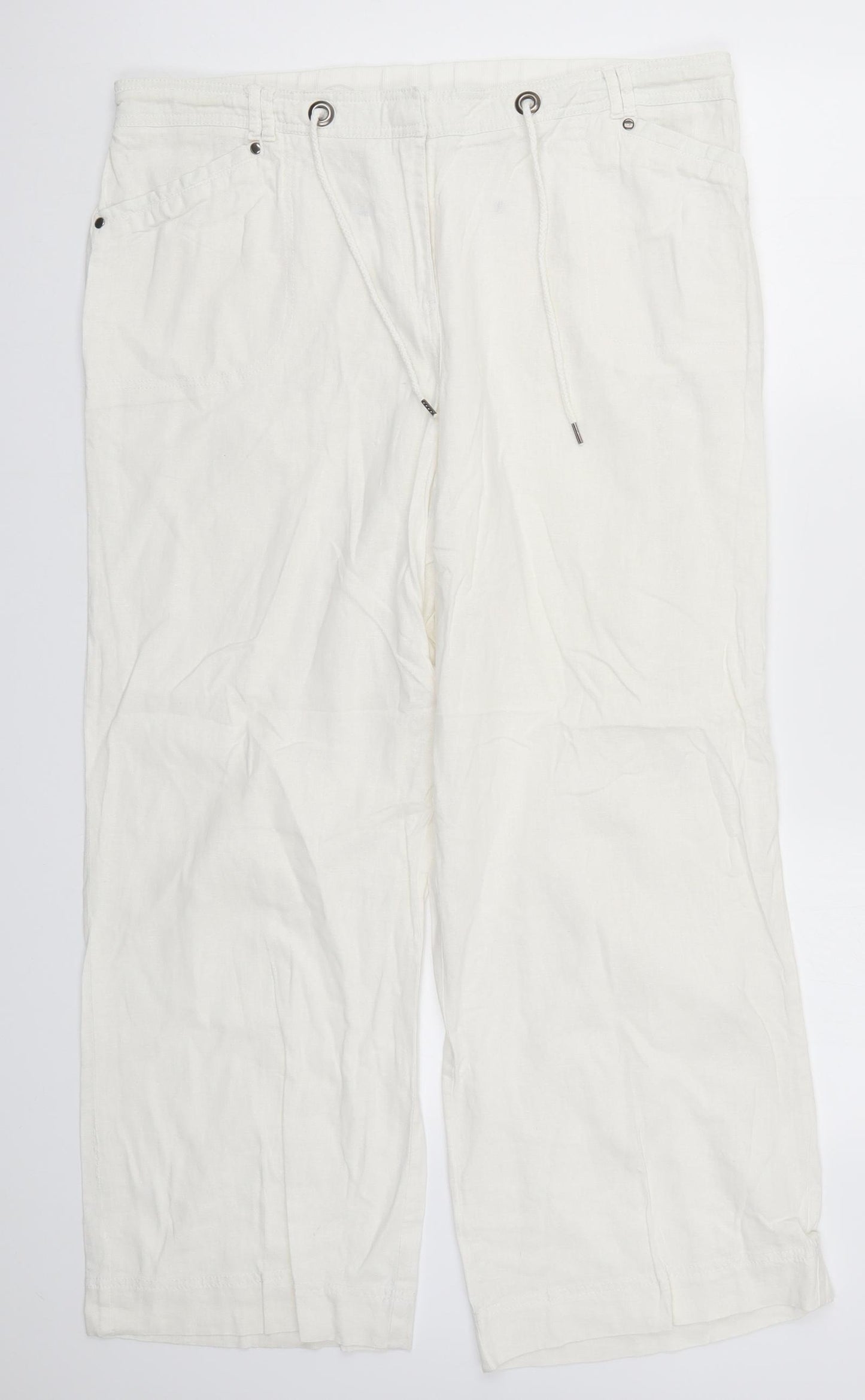 BHS Womens White   Trousers  Size 18 L28 in