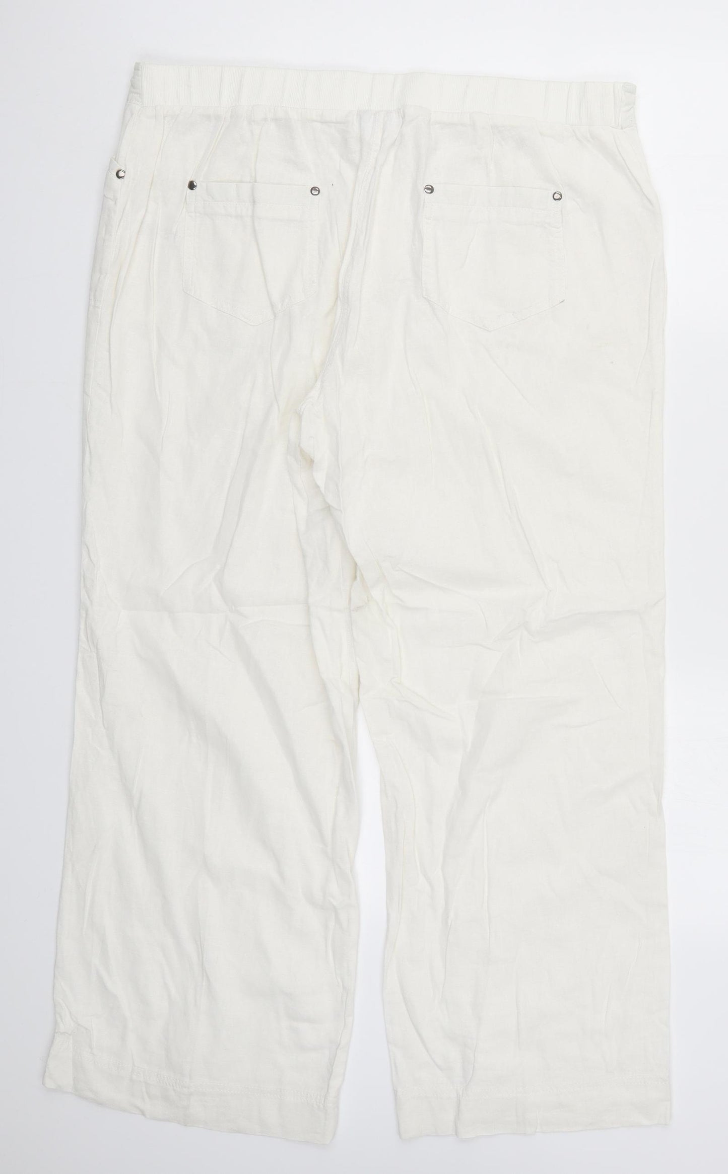BHS Womens White   Trousers  Size 18 L28 in