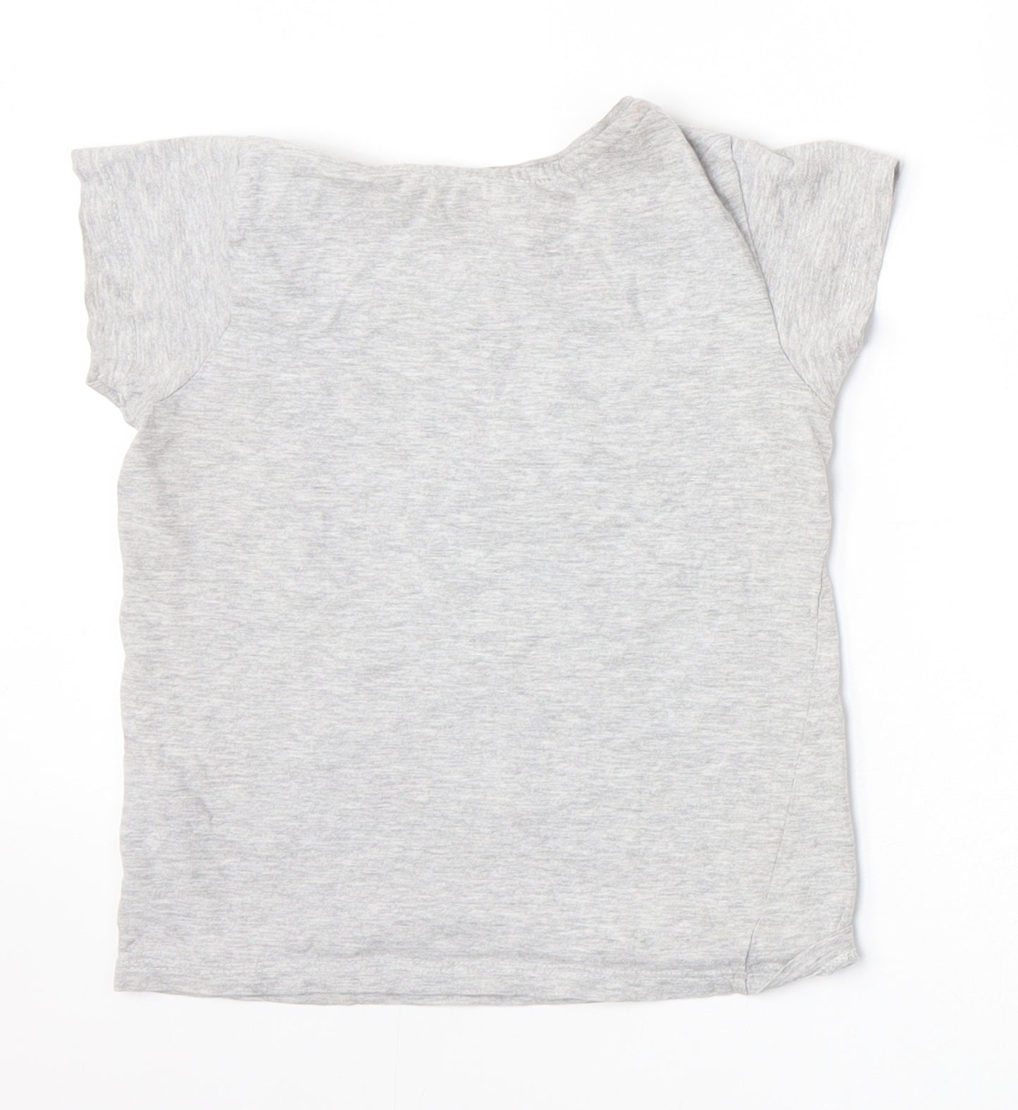 Primark Girls Grey   Basic T-Shirt Size 5-6 Years  - Happy