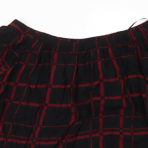 Select Womens Black Check  Basic Blouse Size 16  - Red