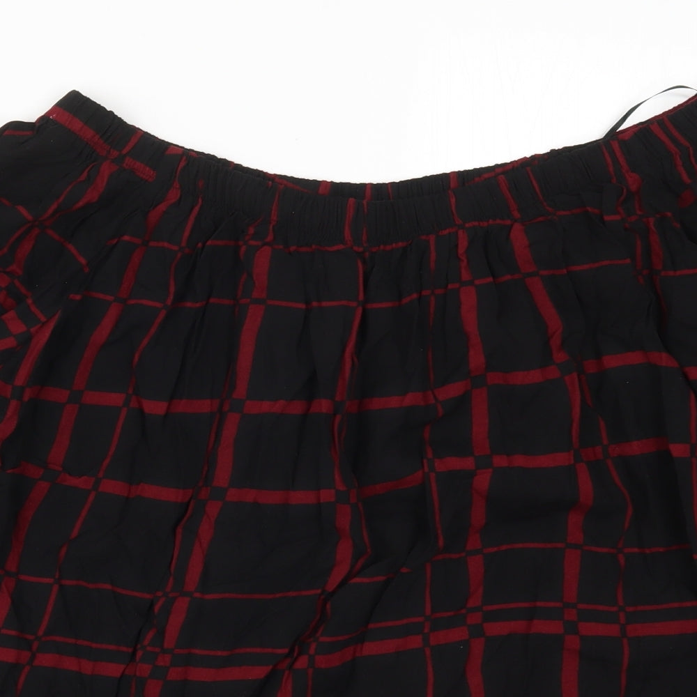 Select Womens Black Check  Basic Blouse Size 16  - Red