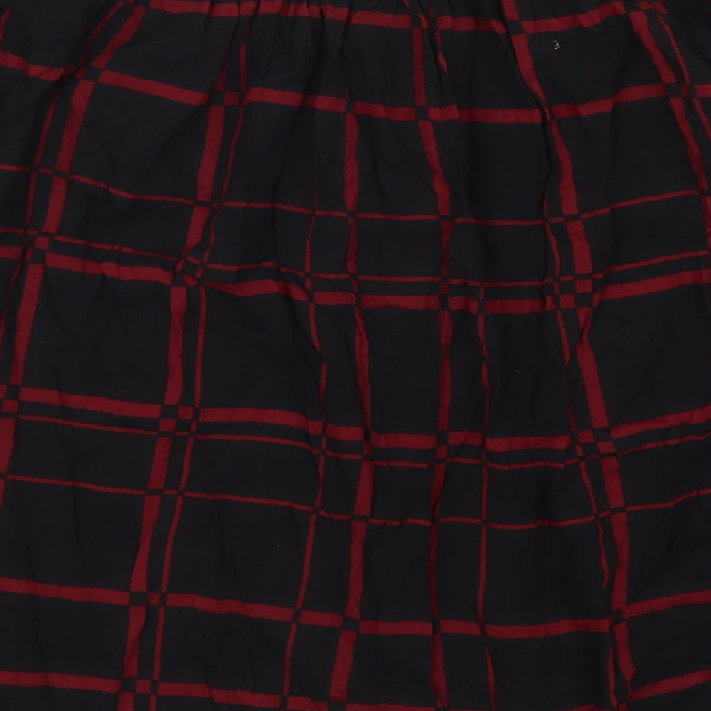 Select Womens Black Check  Basic Blouse Size 16  - Red