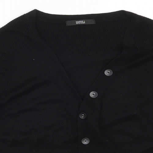 Marks and Spencer Womens Black  Knit Cardigan Jumper Size 14