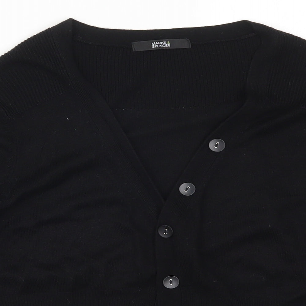 Marks and Spencer Womens Black  Knit Cardigan Jumper Size 14