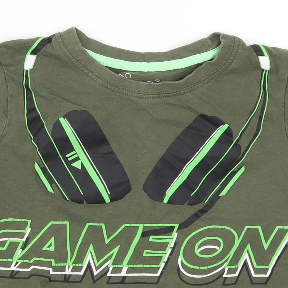 Bullabaloo Boys Green   Basic T-Shirt Size 7-8 Years  - Game On