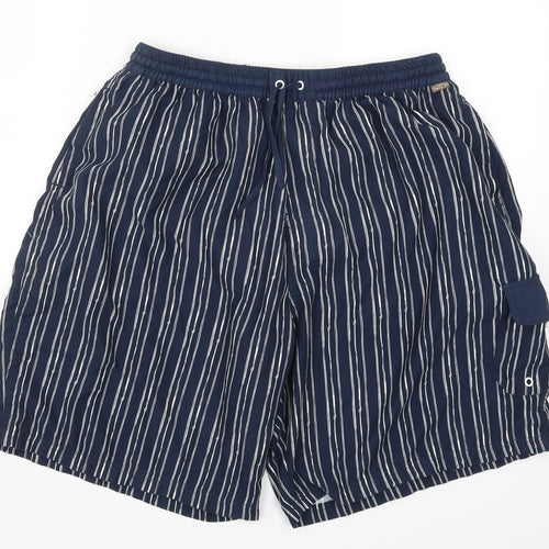 Preworn Mens Blue Striped  Athletic Shorts Size 29