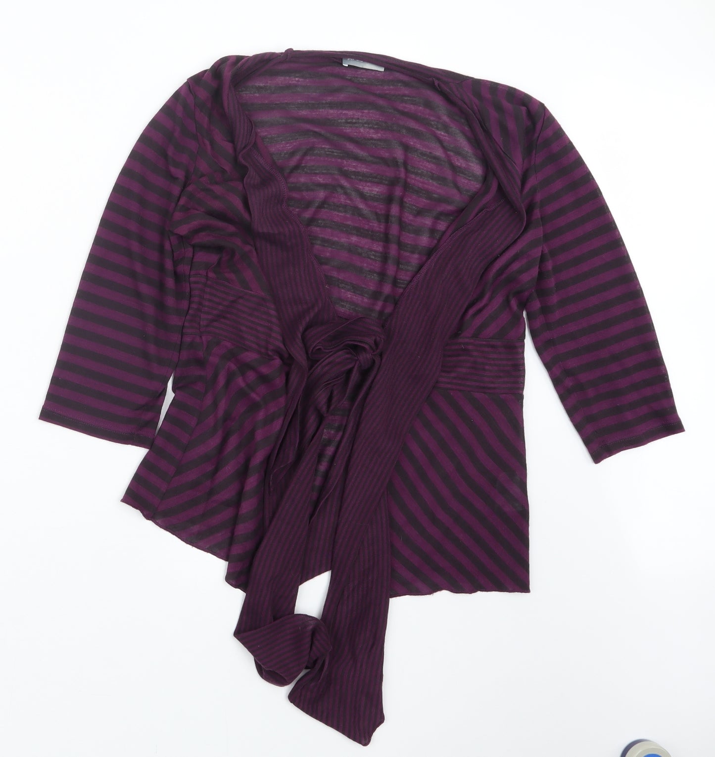 Per Una Womens Purple Striped Knit Cardigan Jumper Size 12