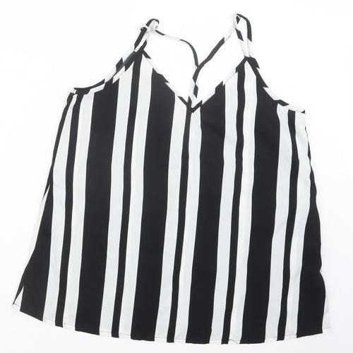 Be You  Womens Black Striped  Camisole Blouse Size 16