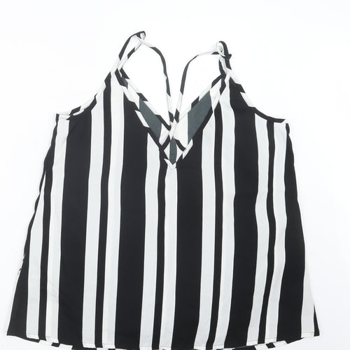 Be You  Womens Black Striped  Camisole Blouse Size 16