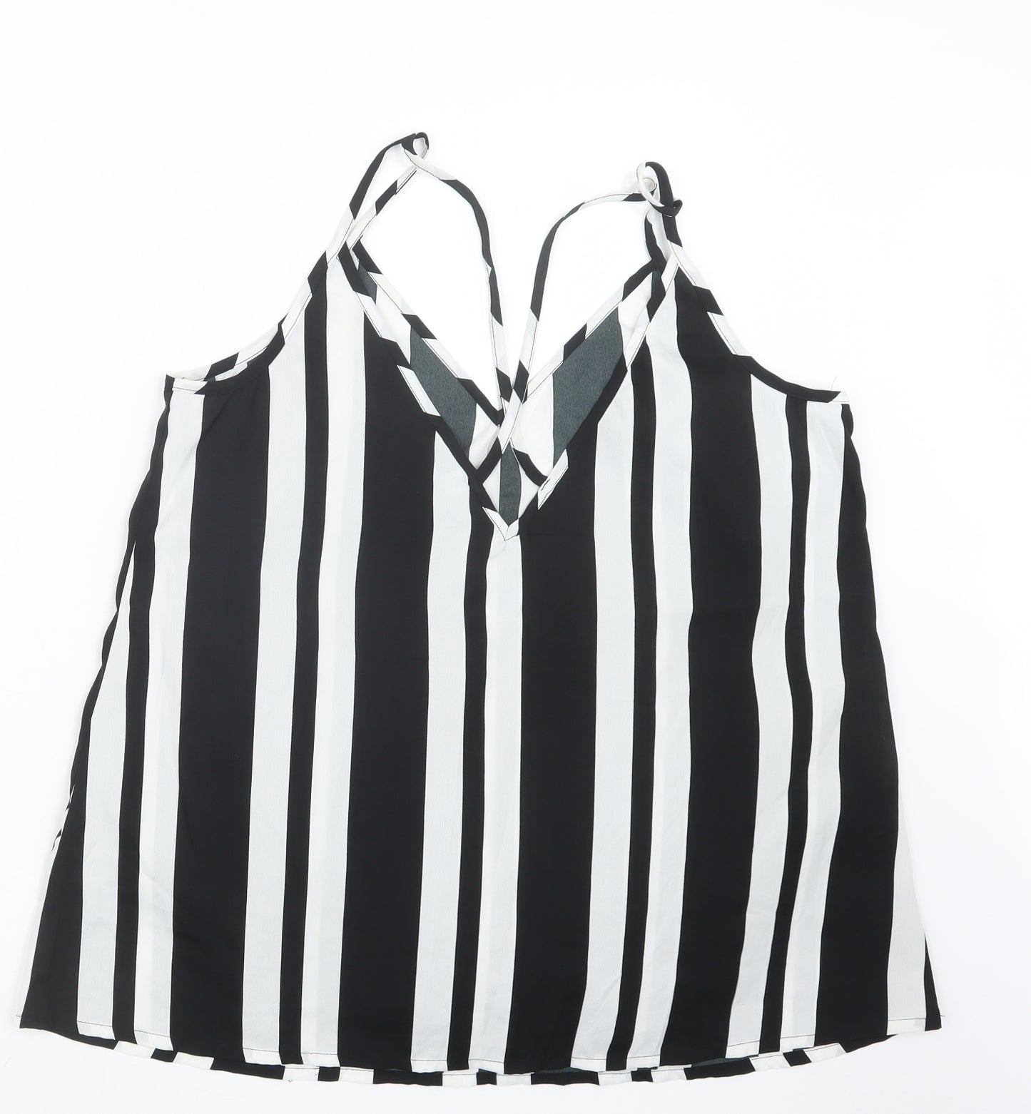 Be You  Womens Black Striped  Camisole Blouse Size 16