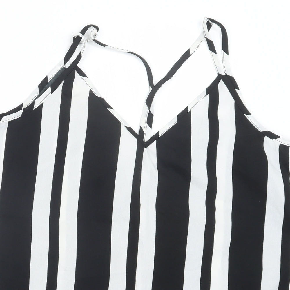 Be You  Womens Black Striped  Camisole Blouse Size 16