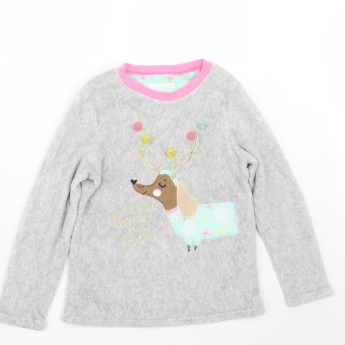 Primark Girls Grey Geometric  Top Pyjama Top Size 10-11 Years