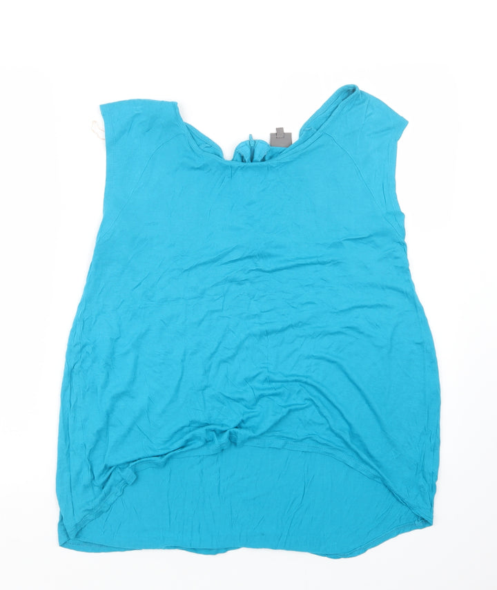 Miss Fiori Womens Blue   Basic T-Shirt Size 14