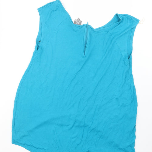 Miss Fiori Womens Blue   Basic T-Shirt Size 14