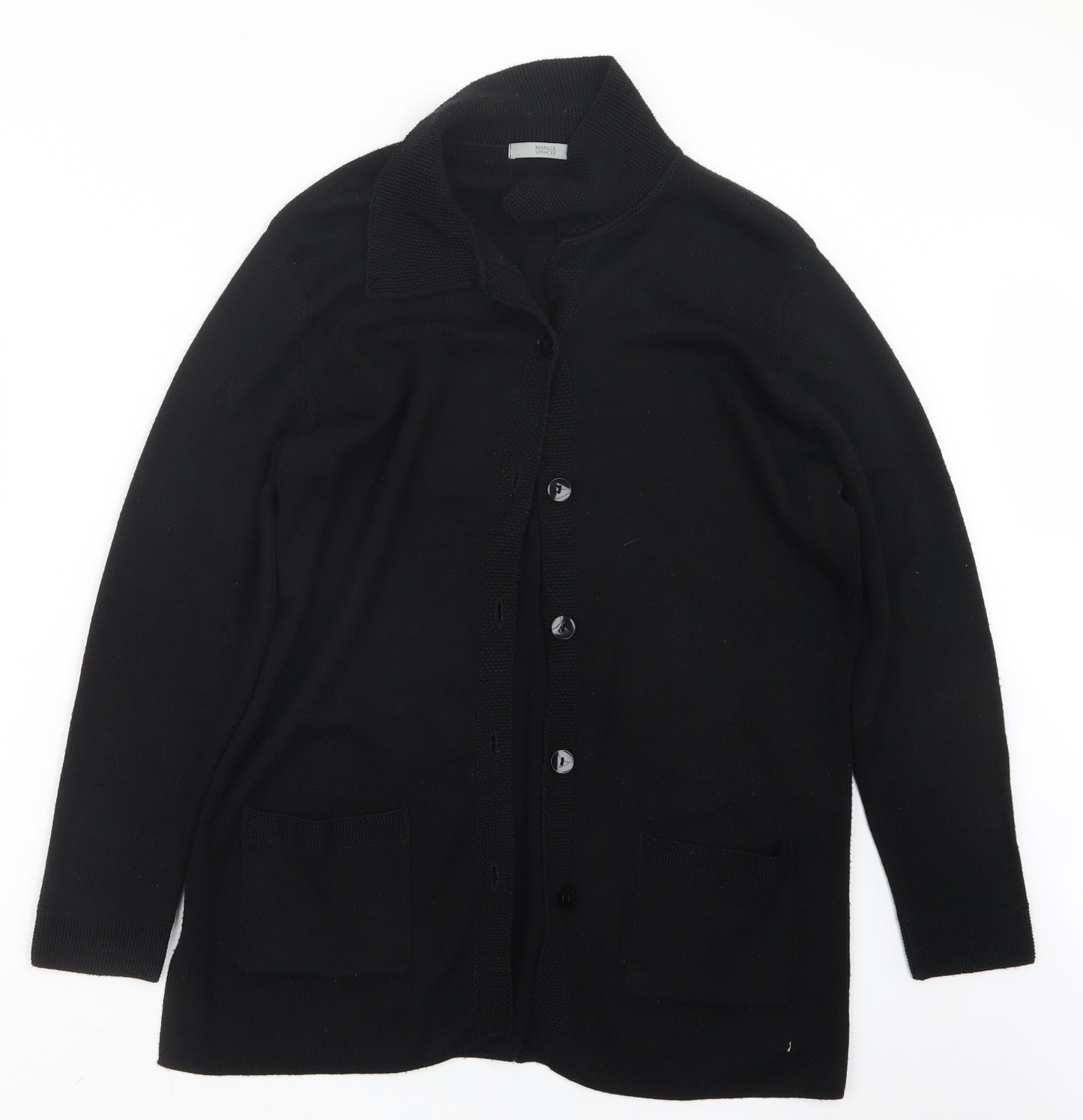 Marks and Spencer Womens Black  Knit Cardigan Jumper Size 12