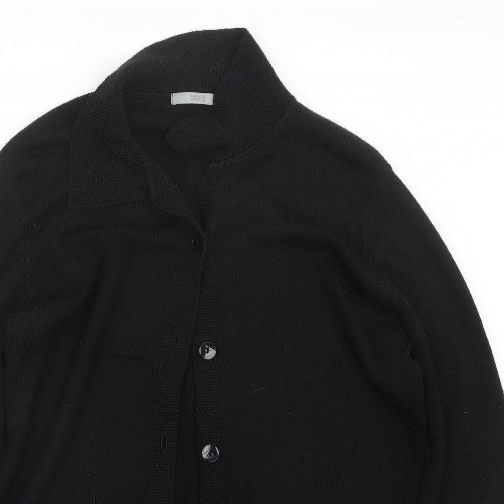 Marks and Spencer Womens Black  Knit Cardigan Jumper Size 12