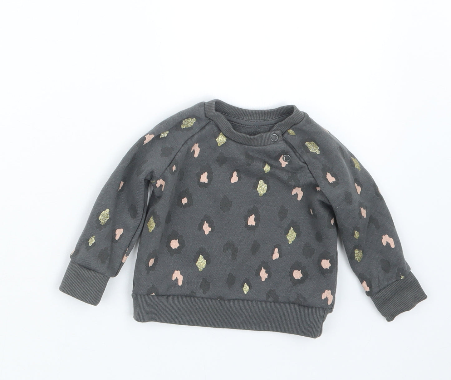 Primark Girls Grey Animal Print  Pullover Jumper Size 3-6 Months
