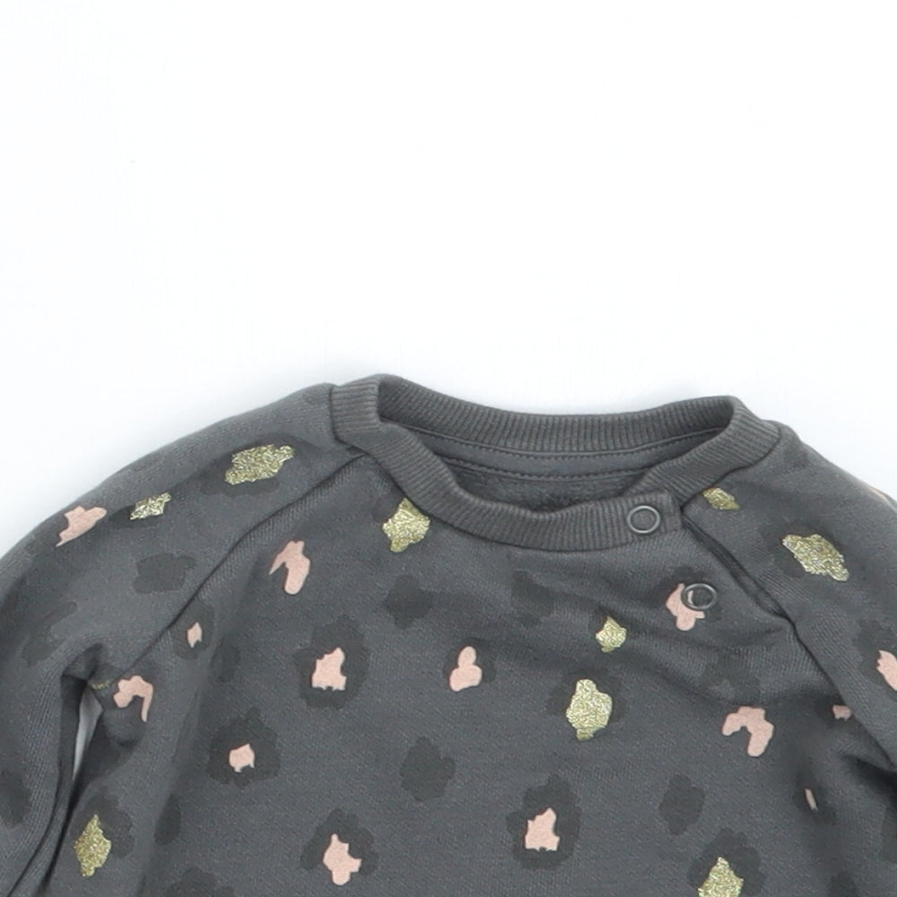 Primark Girls Grey Animal Print  Pullover Jumper Size 3-6 Months
