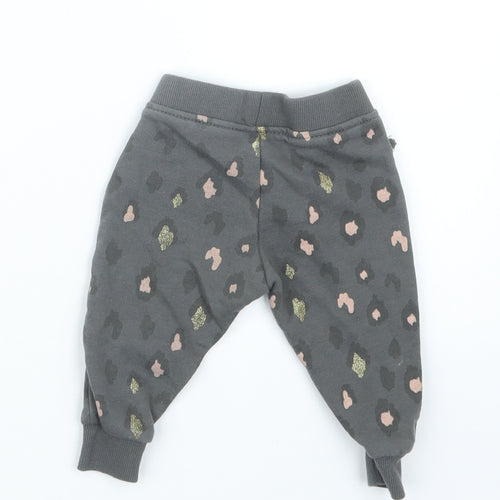 Primark Girls Grey Animal Print  Jogger Trousers Size 3-6 Months