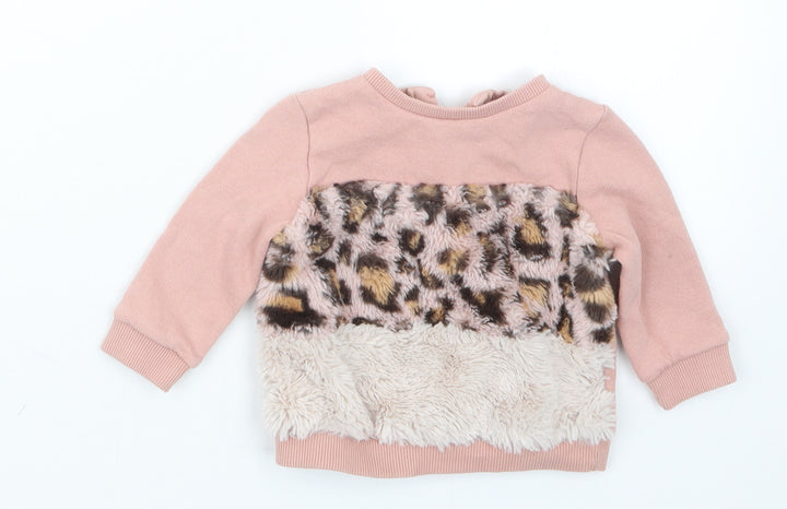 F&F Girls Pink Pullover Jumper Size 3-6 Months