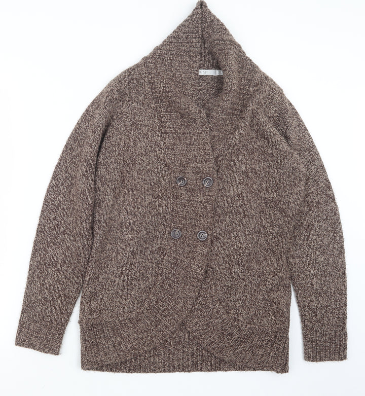 EWM Womens Beige Knit Cape Jumper Size 14