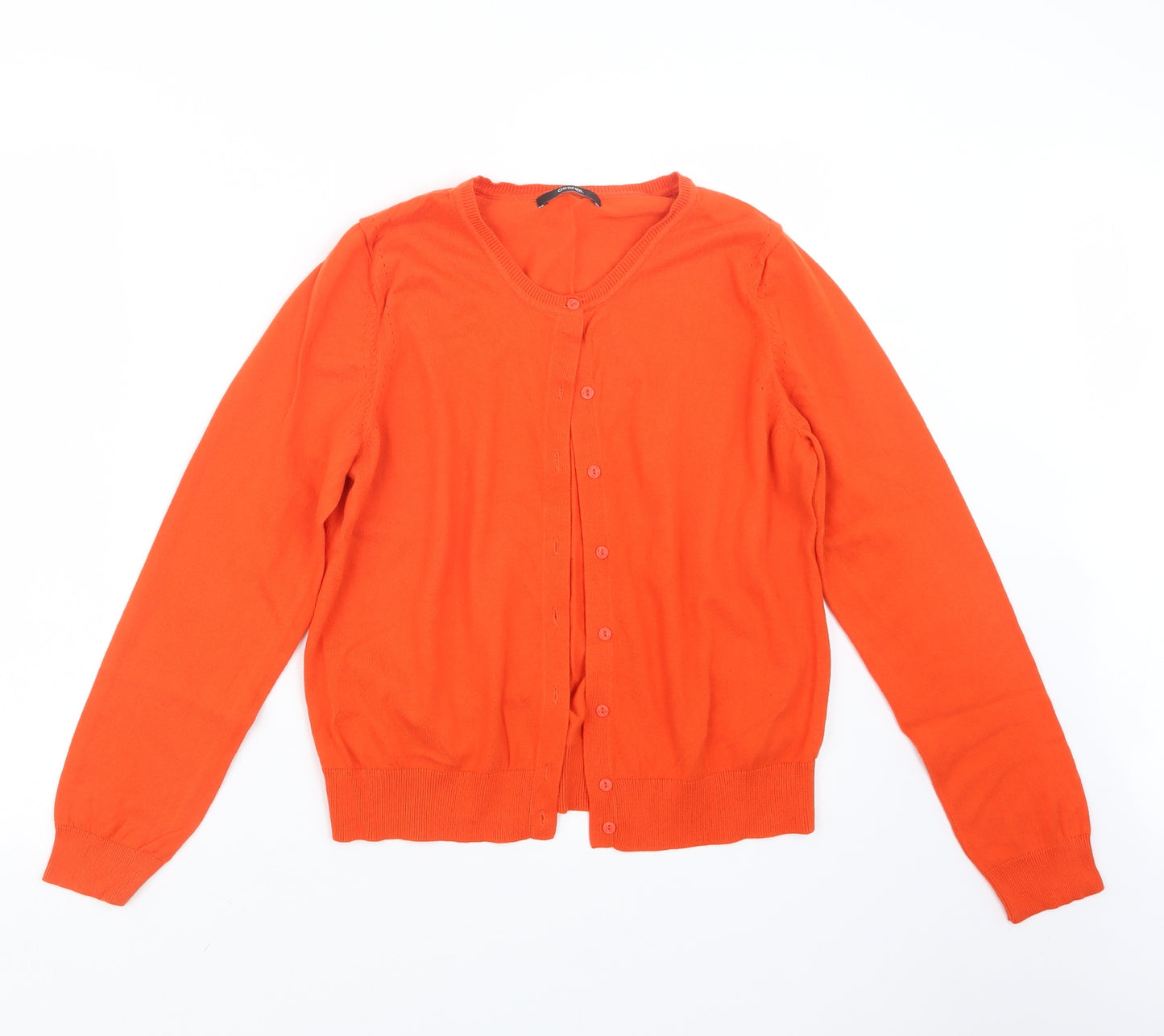 George Womens Orange  Knit Cardigan Jumper Size 14